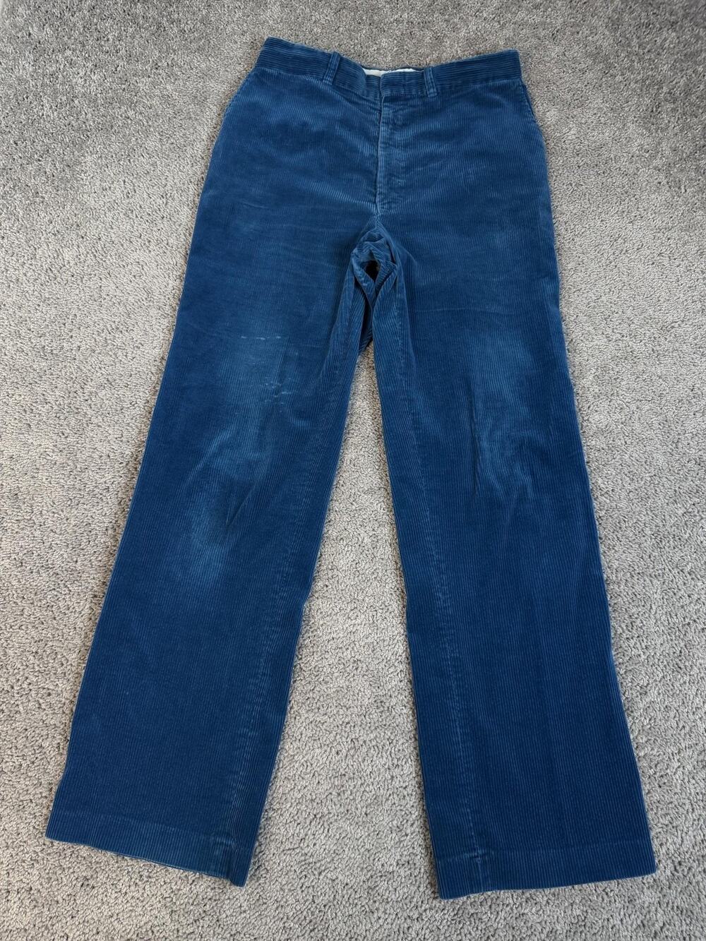 Vintage The Lodge At Harvard Square Pants Mens 30x32 Blue Corduroy Talon Zip 70s